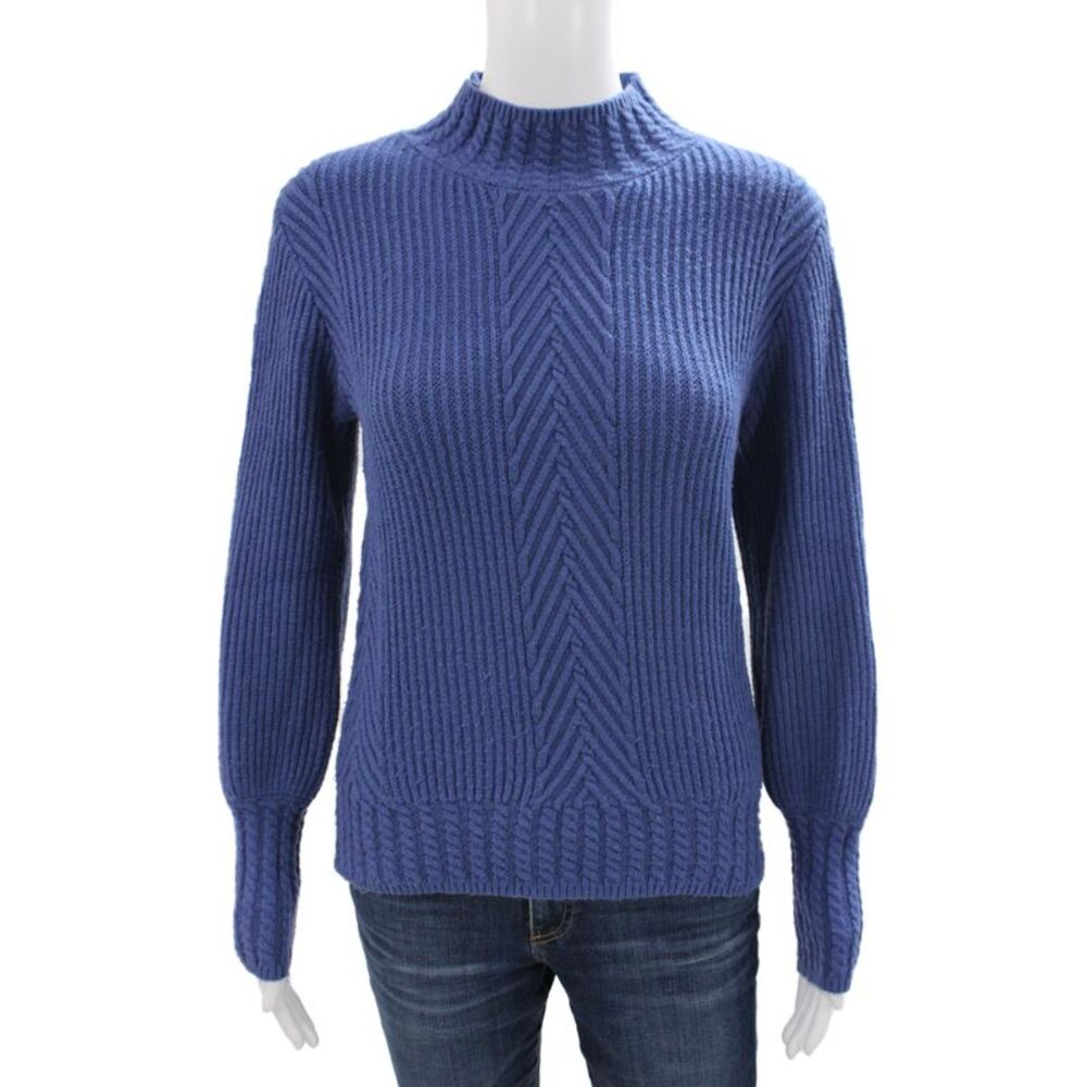 Philosophy By Republic Women Blue Mockneck Pullover Long Sleeve Size XS
